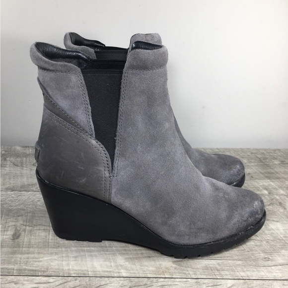 Sorel Shoes - Sorel Women's NL2566 After Hours Chelsea Gray Leather Waterproof Bootie Boots 9